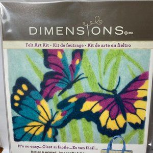 Dimensions Needle Felting Craft Felt Kit Butterfly 10" x 8" Printed Design Piece